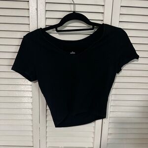 Wild Fable Black Fitted Crop T-Shirt